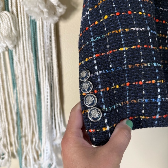 Veronica Beard Rumer Tweed Dickey Jacket Blazer Blue Multicolor Size 4 - Picture 5 of 10